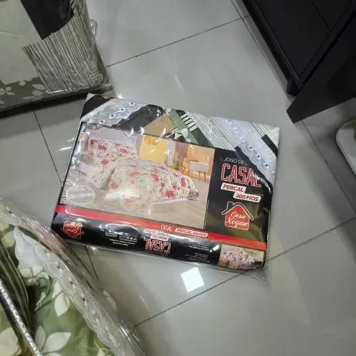 Jogo de Cama de Casal C/ Edredom / Fronha / Lençol - NOVO - Sem Uso - Percal 200 Fios