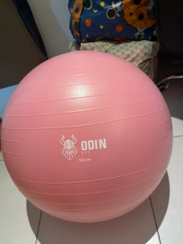 BOLA YOGA SUÍÇA PILATES ABDOMINAL GYM BALL 55cm BOMBA COR ROSA