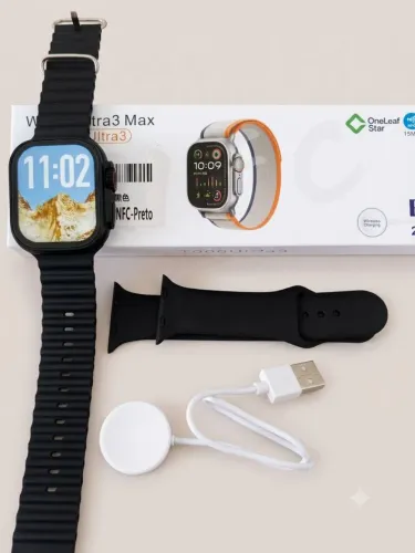 Smartwatch Ultra 3 Max Preto ENTREGA GRÁTIS