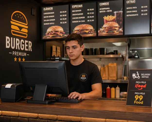 Vaga Atendimento balcão/caixa hamburgueria