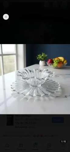 Fruteira em cristal murano G