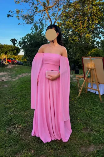 Vestido Longo Rosa de Festa Sob Medida - Usado 1 Vez