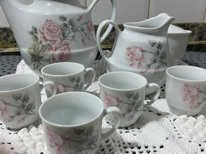 Aparelho de Café Porcelana Steatita (Schmidt)  - Completo 