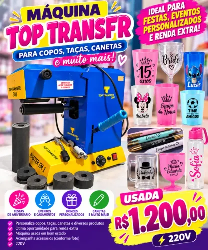Máquina top transfer 8x1