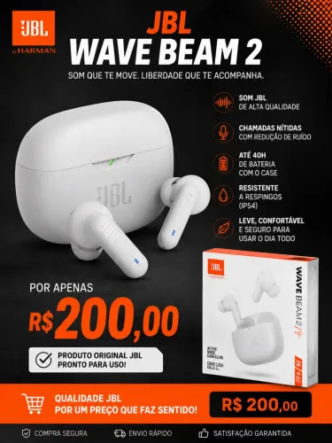 Finde de ouvido JBL Wave Beam 2