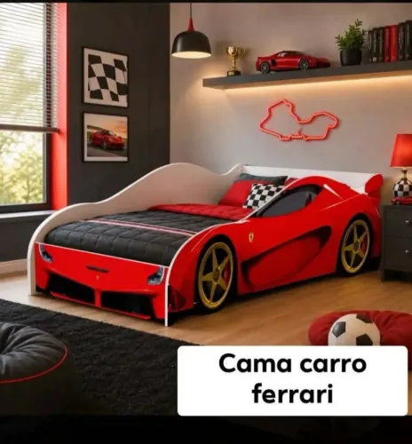 Cama carro infantil Ferrari (lacrada na caixa)