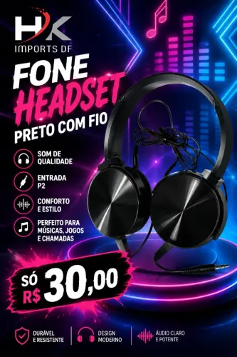 FONE HEADSET P2 TOP E BARATO