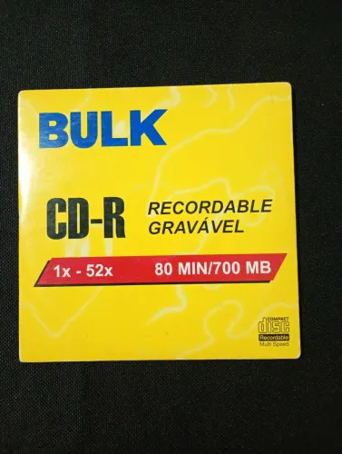 CD GRAVÁVEL VIRGEM BULK, CD-R 1x - 52x / 80 Min / 700 Mb