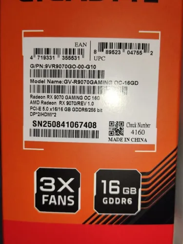 Placa De Vídeo Gigabyte Rx 9070 Xt 16g