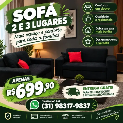 SOFÁ COM PREÇO MUITO BOM, FRETE GRÁTIS PARA BH E REGIÃO METROPOLITANA