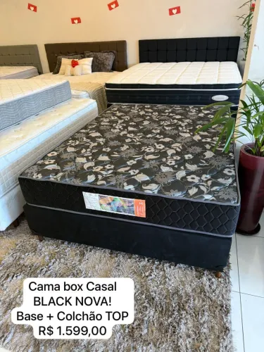 Cama box Casal BLACK NOVA TOP - ENTREGAMOS