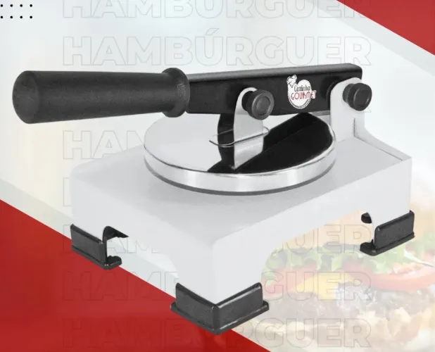 Modelador Hamburguer Profissional Com 2 Discos Molde Em Inox Cor Branco