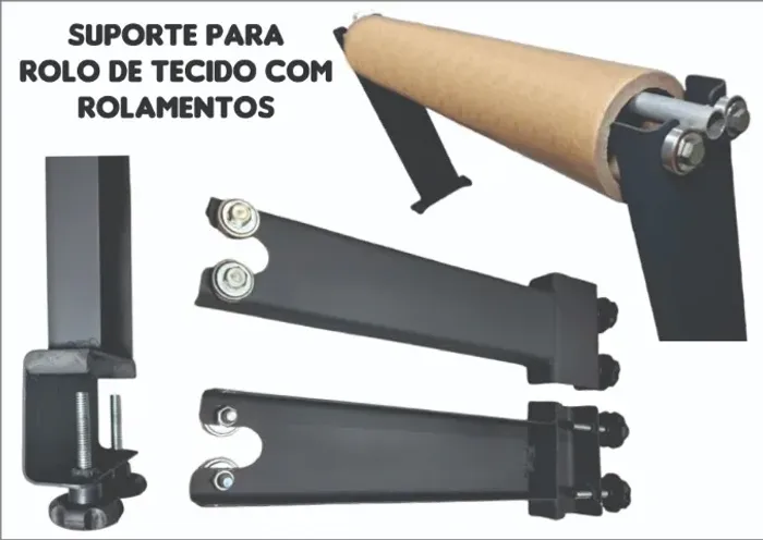 SUPORTE PARA BOBINA DE TECIDO COM ROLAMENTOS