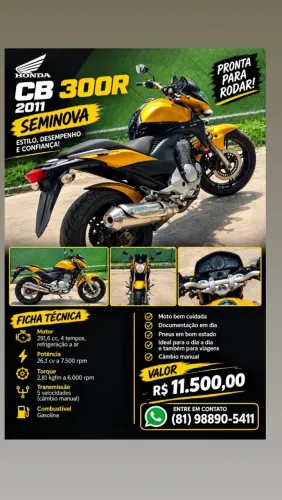 ? Honda CB 300R 2011 - Seminova