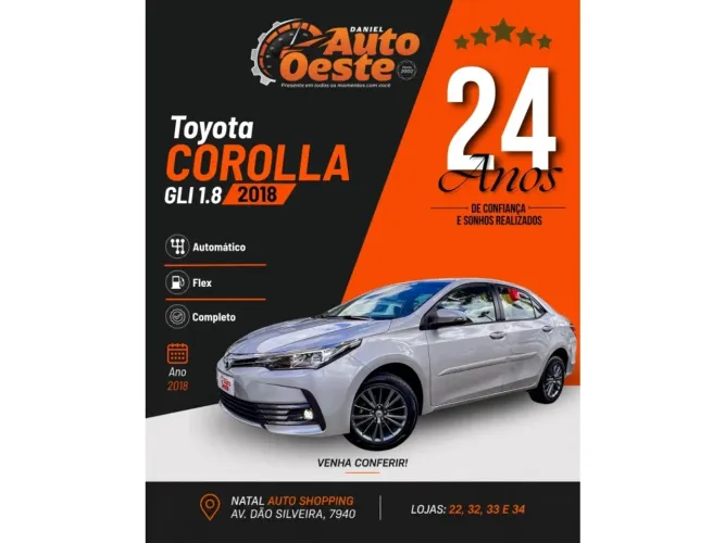 Toyota Corolla GLI 1.8 Flex 16V Aut. 2018