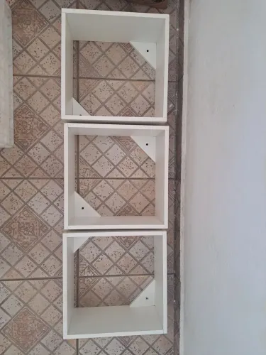 Kit 3 Nichos Quadrados MDF Branco 40x40cm - Ótimo Estado