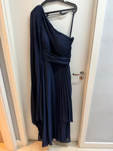 vestido longo de festa azul marinho