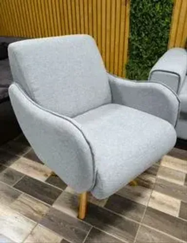 Poltrona Turquesa Giratória Pés Madeira - (Entregamos)!
