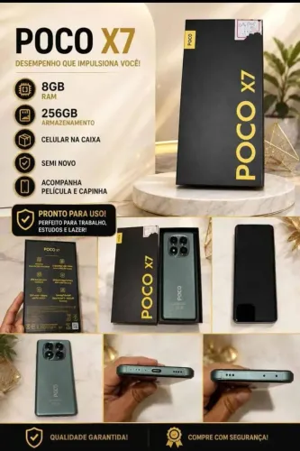 Celular xaomi Poco X7 seminovo impecável