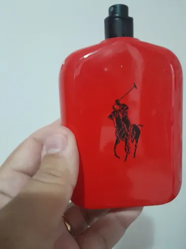Frasco vazio perfume Polo Ralph Louren vermelho