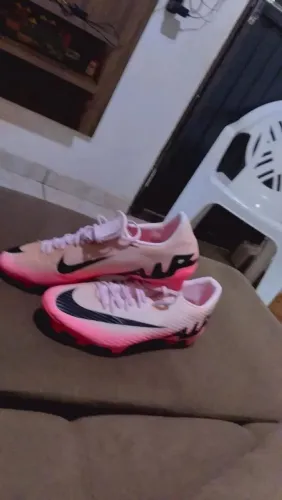 Chuteira Nike Zoom Mercurial Superfly 9 Academy Campo - Rosa