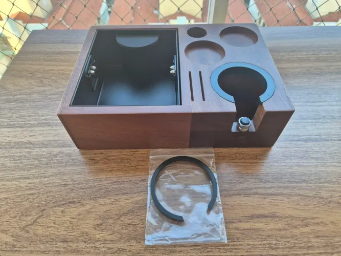 Icoffee Base de Madeira Maciça para Tamper, Distribuidor e Limpeza