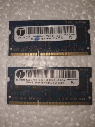 Memória 8gb 2x4gb ddr3 1600mhz notebook
