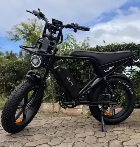Bicicleta Elétrica v8 Pro com garupa 1000w potência preto