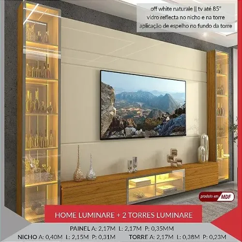 Painel luminare + 2 duas torres LUMINARE. Medidas 2.17x2.17m.