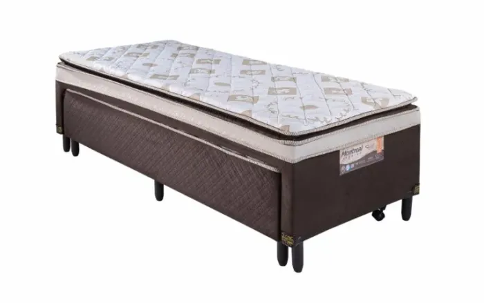 Cama Auxiliar Bicama Solteiro Pillow Top Suede