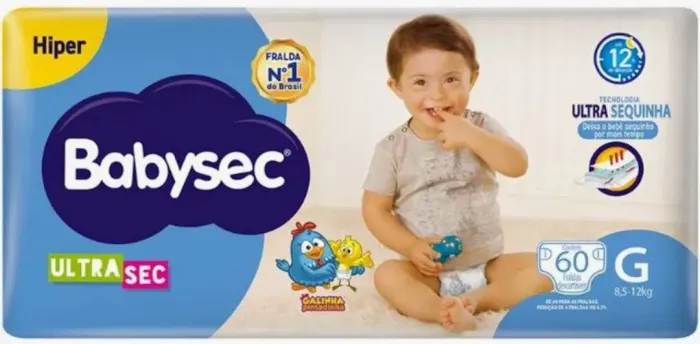 Fralda descartável babysec G 60 unidades