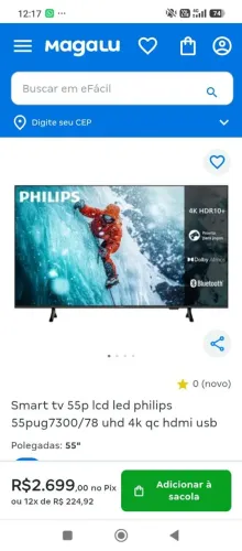 Smart TV Phillips 55"