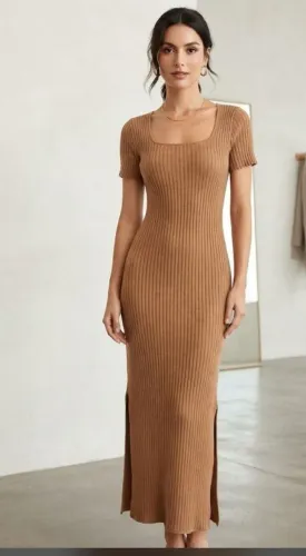 Vestido  longo tricot  modal