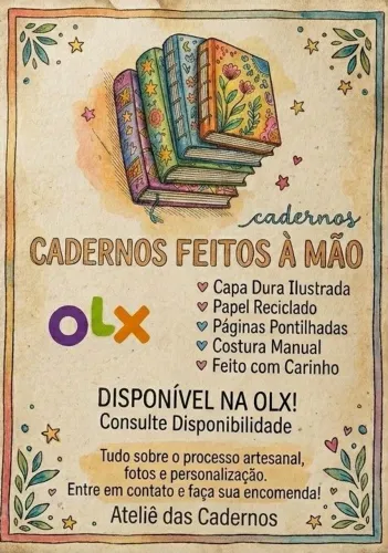 Faço cadernos a mão 