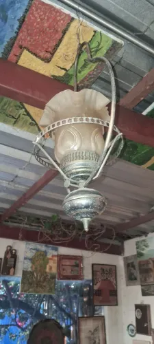 Luminária em bronze antiga
