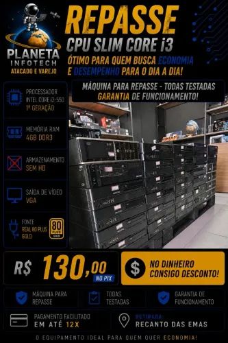 CPU Slim core i3 550 com 4gb de ram e sem HD ( REPASSE )