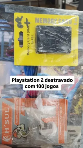 Playstation 2 destravado com 100 jogos