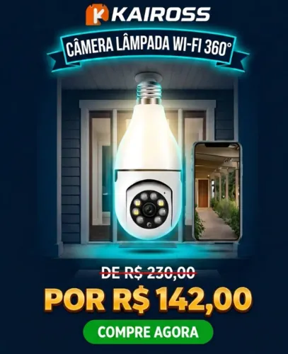 1 UNIDADE - Câmera Lâmpada de Segurança Vigilância IP Wi-Fi 360° Visão Noturna FullHD