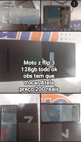 Moto z flip 3 5g tela queimada