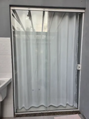 Porta Janela 2 Folhas Alumínio branco Com Fechadura