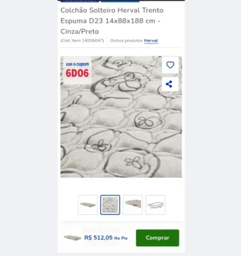 Novo Colchão de solteiro