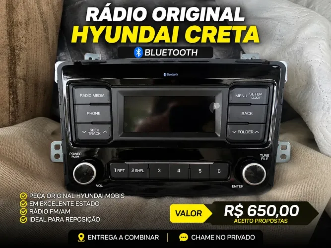 Rádio Original hyundai Bluetooth - Conservado