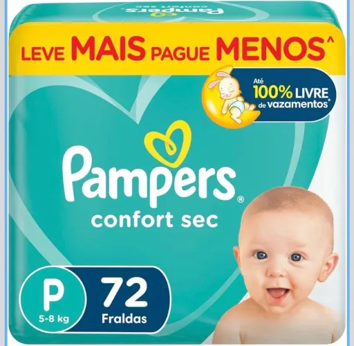Fralda Pampers Confort Sec  Tamanho P