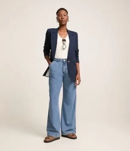 Calça Pantalona Wide Leg Jeans
