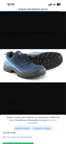 Tênis de segurança super shoes bico pvc