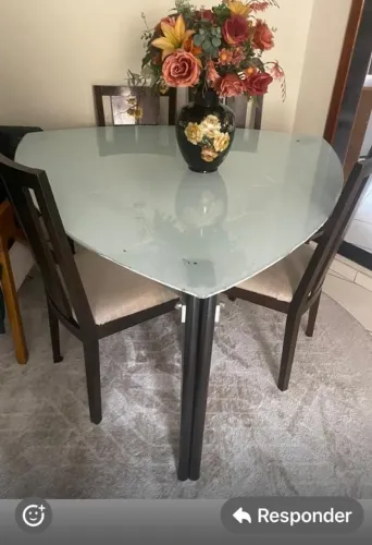 mesa tampo de vidro