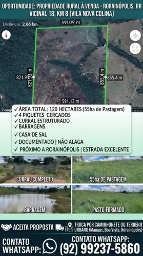 Propriedade rural de 120 hectares em Roraima/Rorainopolis