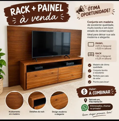 Estou vendendo Rack + Painel(sem Tv)
