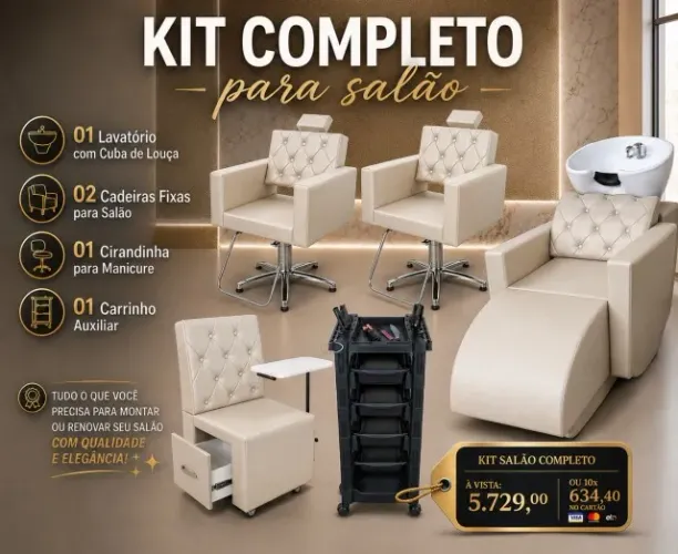  Kit  para salão de cabeleireiro promoção novos - 5 peças 