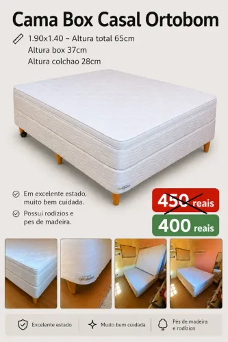 Cama box Casal Ortobom 190x140